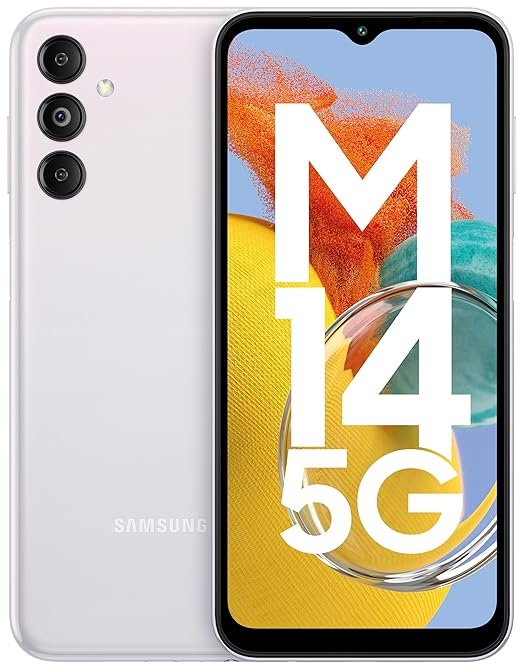 Samsung Galaxy M14 5G (ICY Silver,6GB,128GB)|50MP Triple Cam|Segment's Only 6000 mAh 5G SP|5nm Processor|2 Gen. OS Upgrade & 4 Year Security Update|12GB RAM with RAM Plus|Android 13|Without Charger todayenewshindi.com