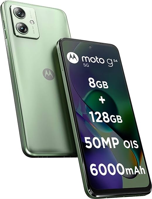 Motorola G54 5G (Mint Green, 8GB RAM, 128GB Storage) | MediaTek Dimensity 7020 Processor | 6000mAh Battery with 30W Turbocharging | 50 MP OIS Camera with UltraPixel Technology | 6000 mAh Battery todayenewshindi